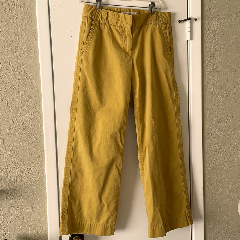 Mustard Yellow J crew flare pants